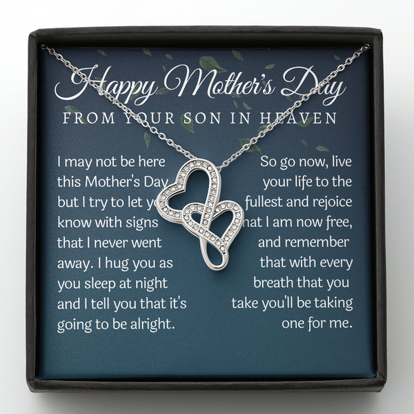 Happy Mothers Day From Heaven, Loss of Son Gift for Mother, Son Memorial, Sympathy Necklace, Remembrance Gift, Loving Memory of Son Keepsake