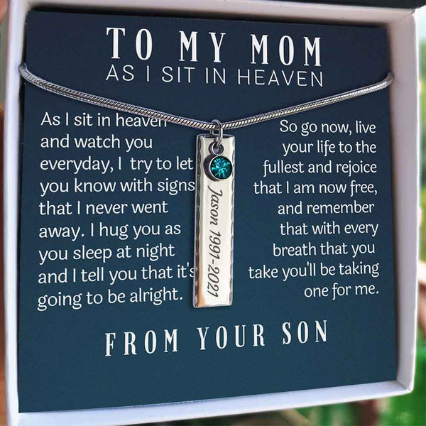 Loss of Son Gift for Mother, Son Memorial, Sympathy Necklace, Remembrance Gift, Loving Memory of Son Keepsake, Condolence Gift, Funeral Gift