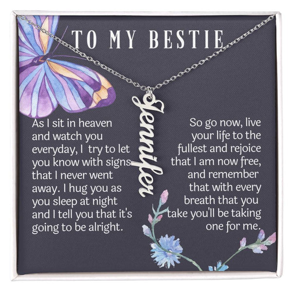 From your bestie in heaven vertical necklace