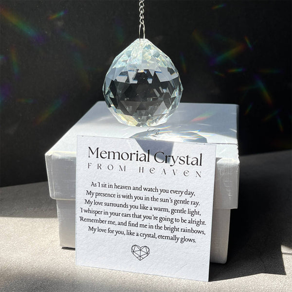 Memorial Crystal From Heaven Gift Box, Rainbow Suncatcher, Personalized Unique Sympathy Gift, For Grief Loss Bereavement Condolence